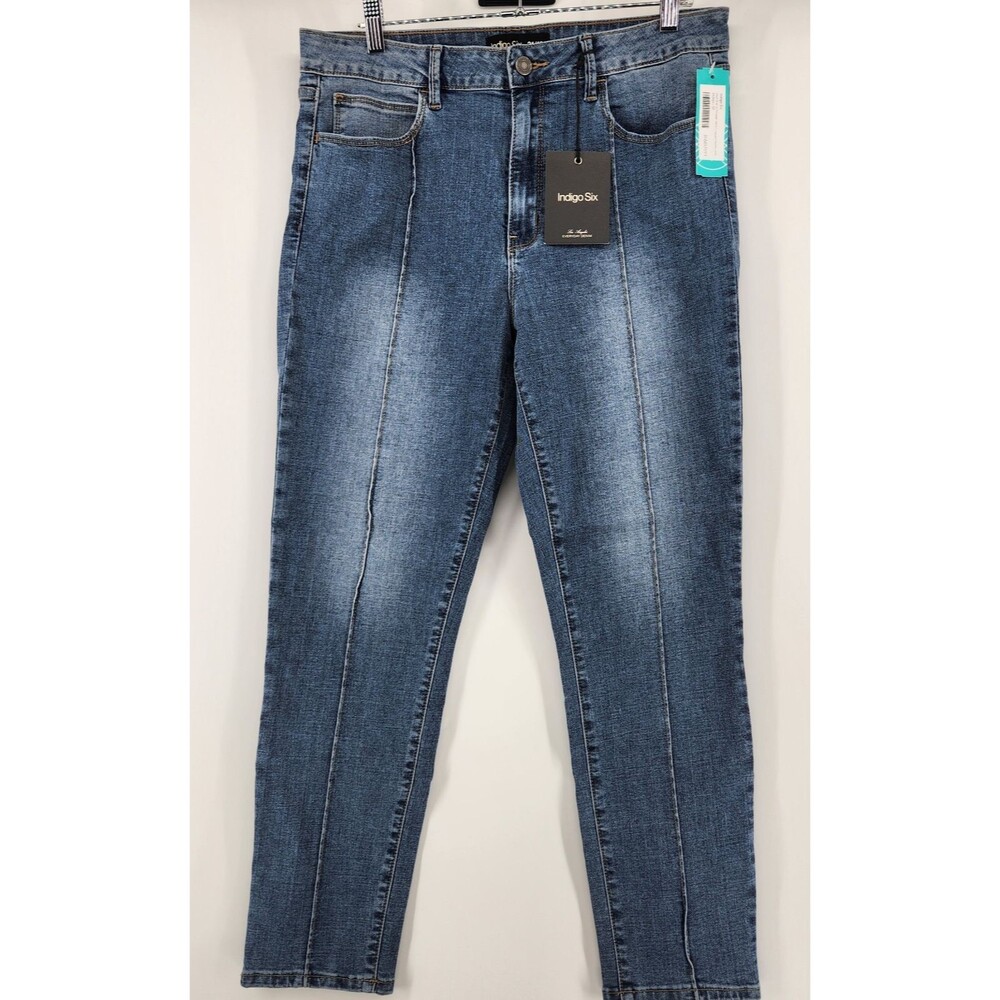 Indigo Six Women's Size 12‎ Indigo high Rise Regular Hem Cropped Skinny Jeans